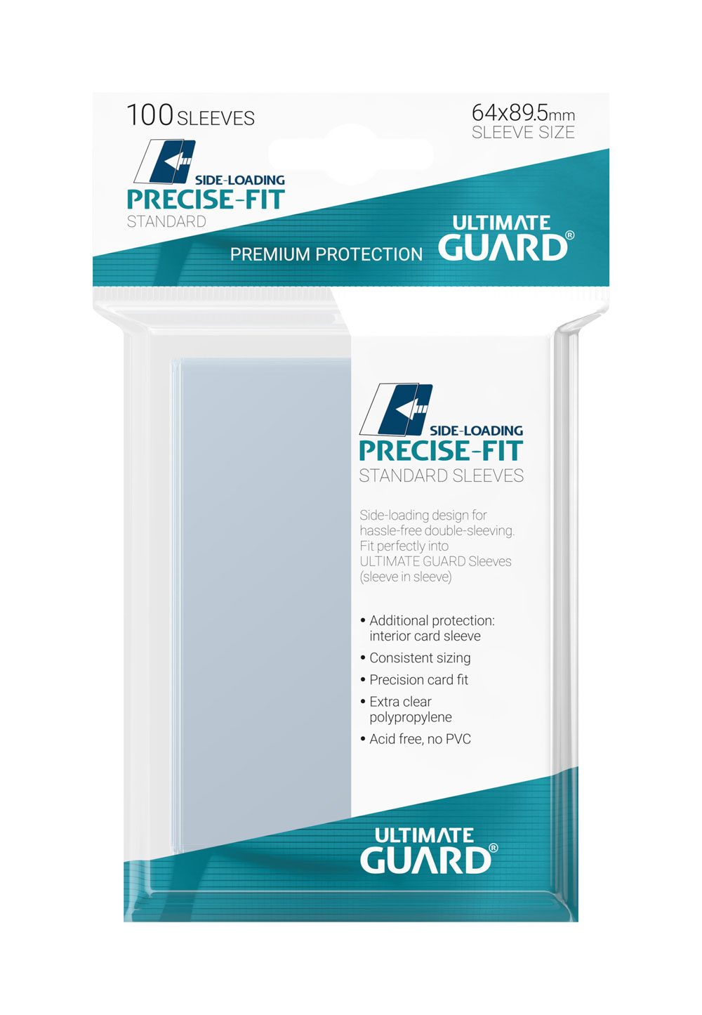 Precise-Fit Sleeves Side-Loading Standard Size Transparent (100)